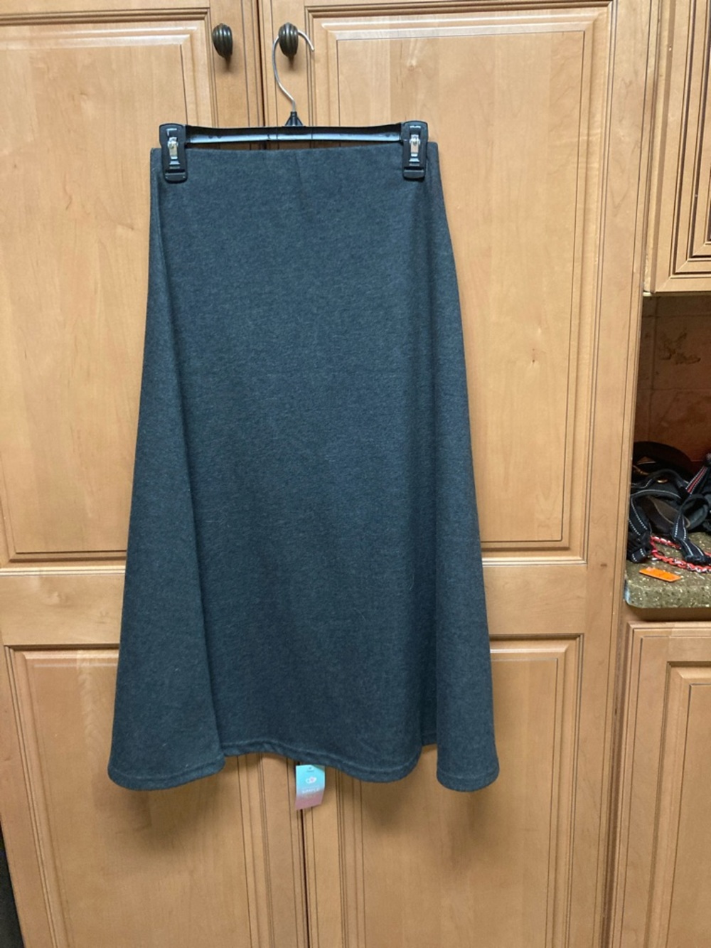 Simple Charcoal Gray A-Line Skirt